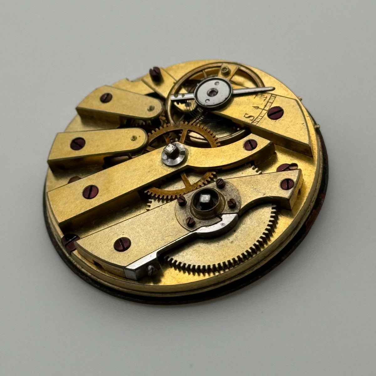 Cylinder Pocket Watch Movement - Unidentified - Antique Parts / Repair - 37.3mm
