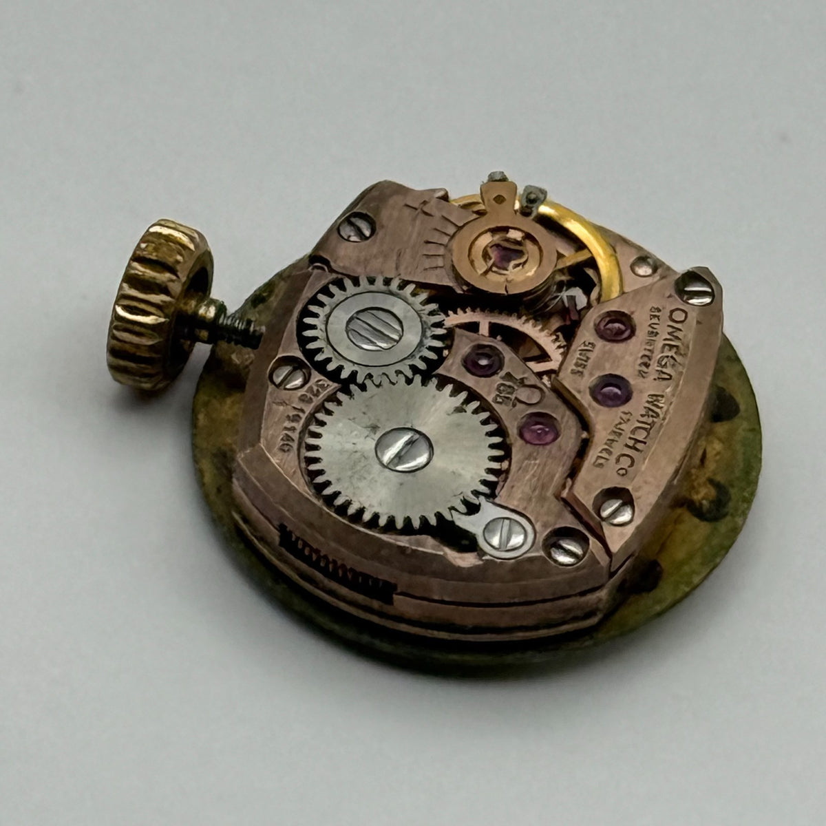 Omega 485 Watch Movement - Ladies 17 Jewels - For Parts / Repair - 12.2mm