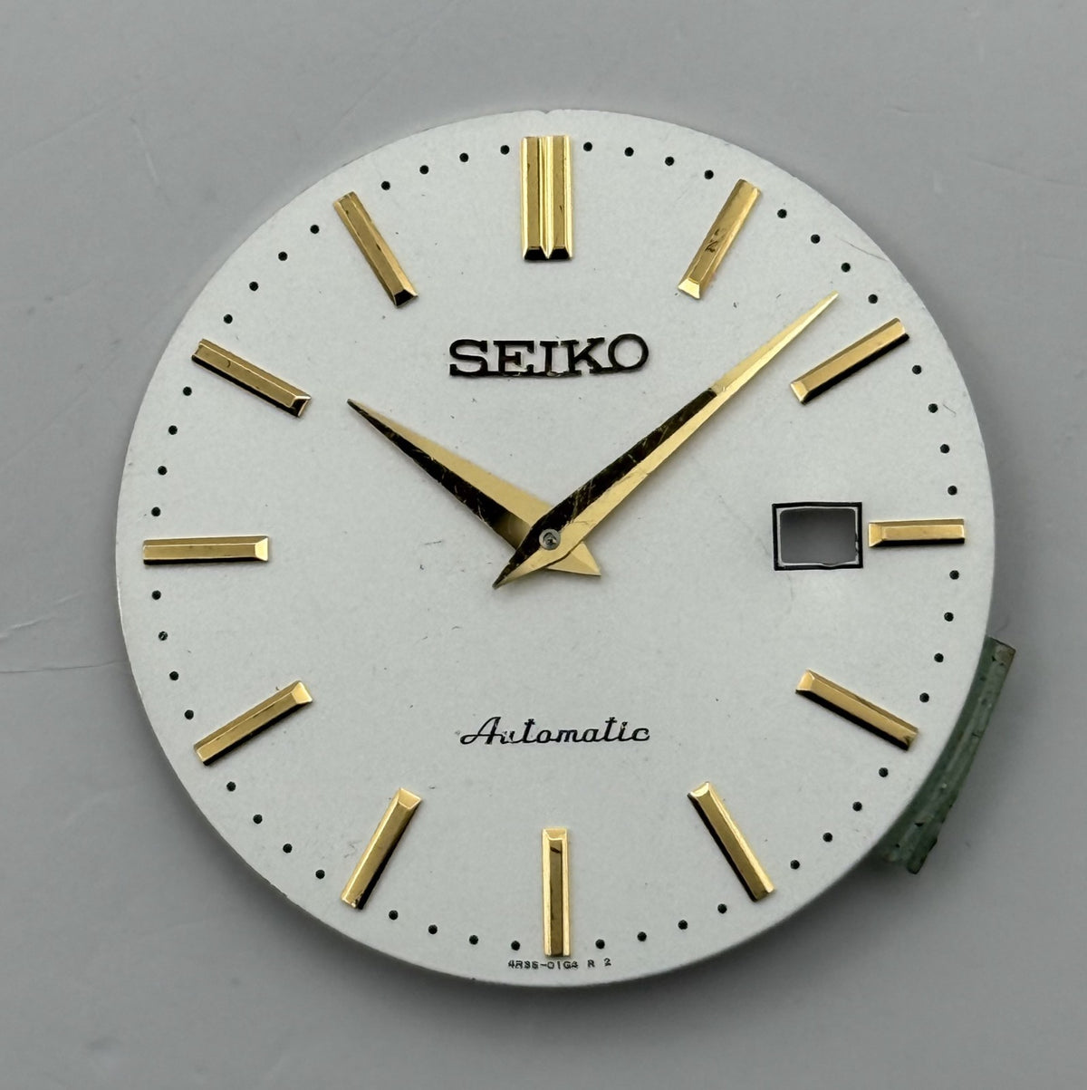 Seiko 4R35- O1G4 Watch Dial Automatic White Japan Spare Parts Repair 34.9mm