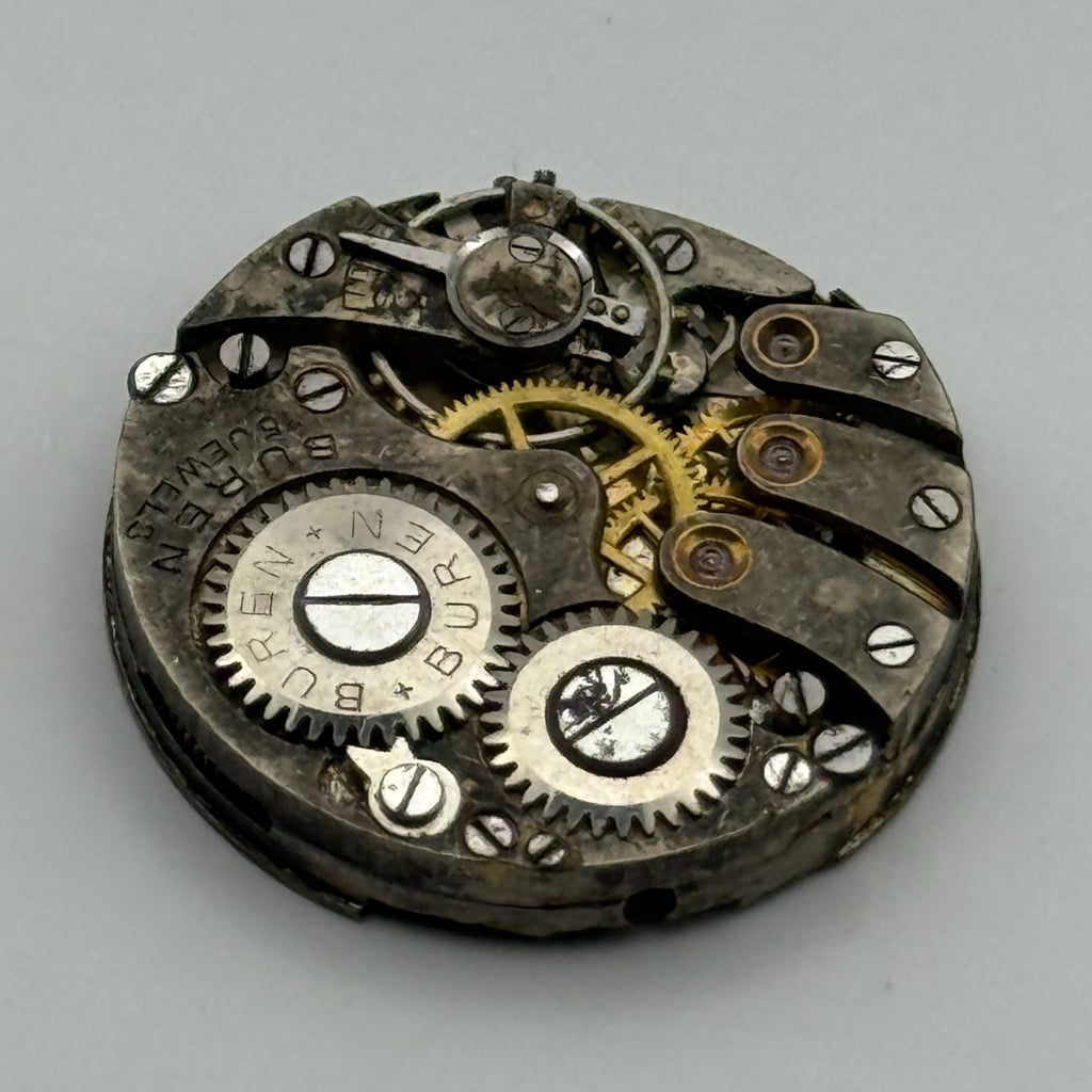 Buren 8 3/4 15 Jewels Watch Movement - For Parts / Repair - 19.7mm