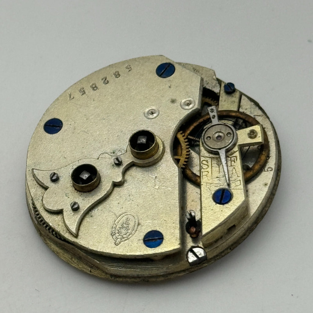 Antique Pocket Watch Movement Key Wound Unidentified Parts Repair Spares 36.2mm