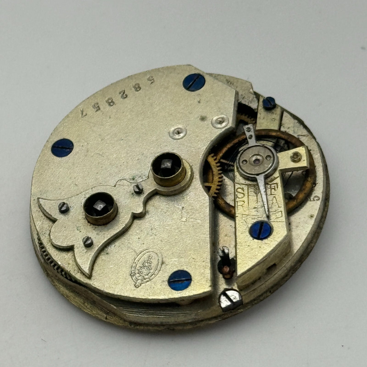 Antique Pocket Watch Movement Key Wound Unidentified Parts Repair Spares 36.2mm