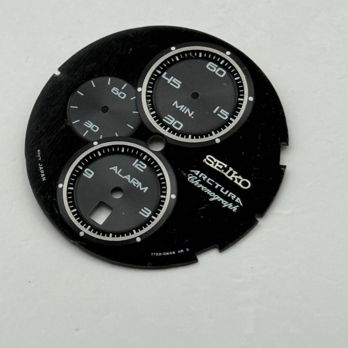 Seiko 7T62-0MA8 Watch Dial Arctura Chronograph Black Spare Parts Repair 29.5mm