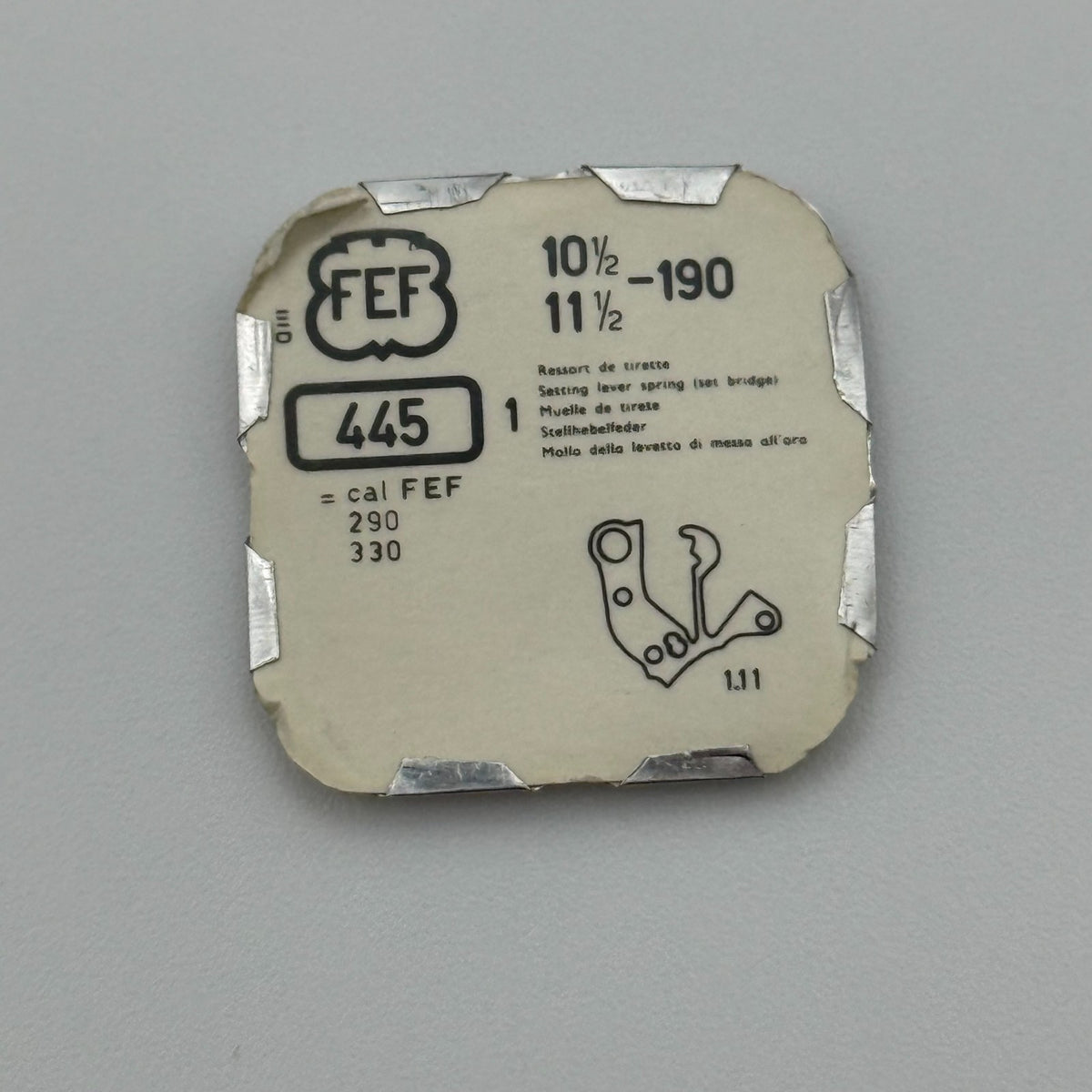 FEF 190 Setting Lever Spring - 10 1/2-11 1/2 - 445 - New Old Stock - Watch Parts
