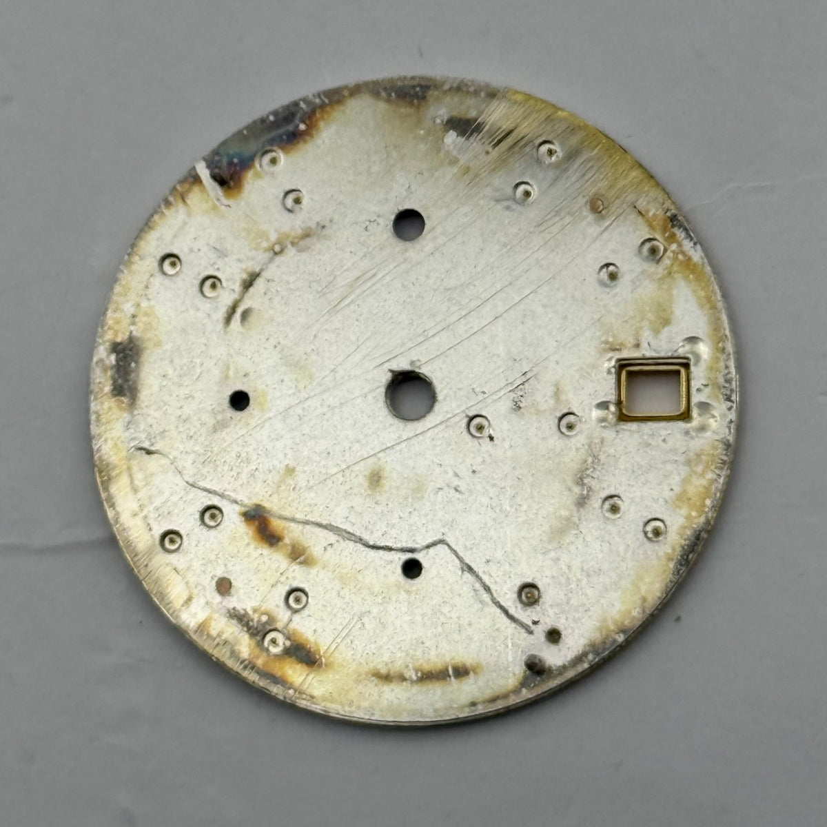 Seiko 7T62-0070 Watch Dial Chronograph 100M Silver Spare Parts Repair 27.4mm