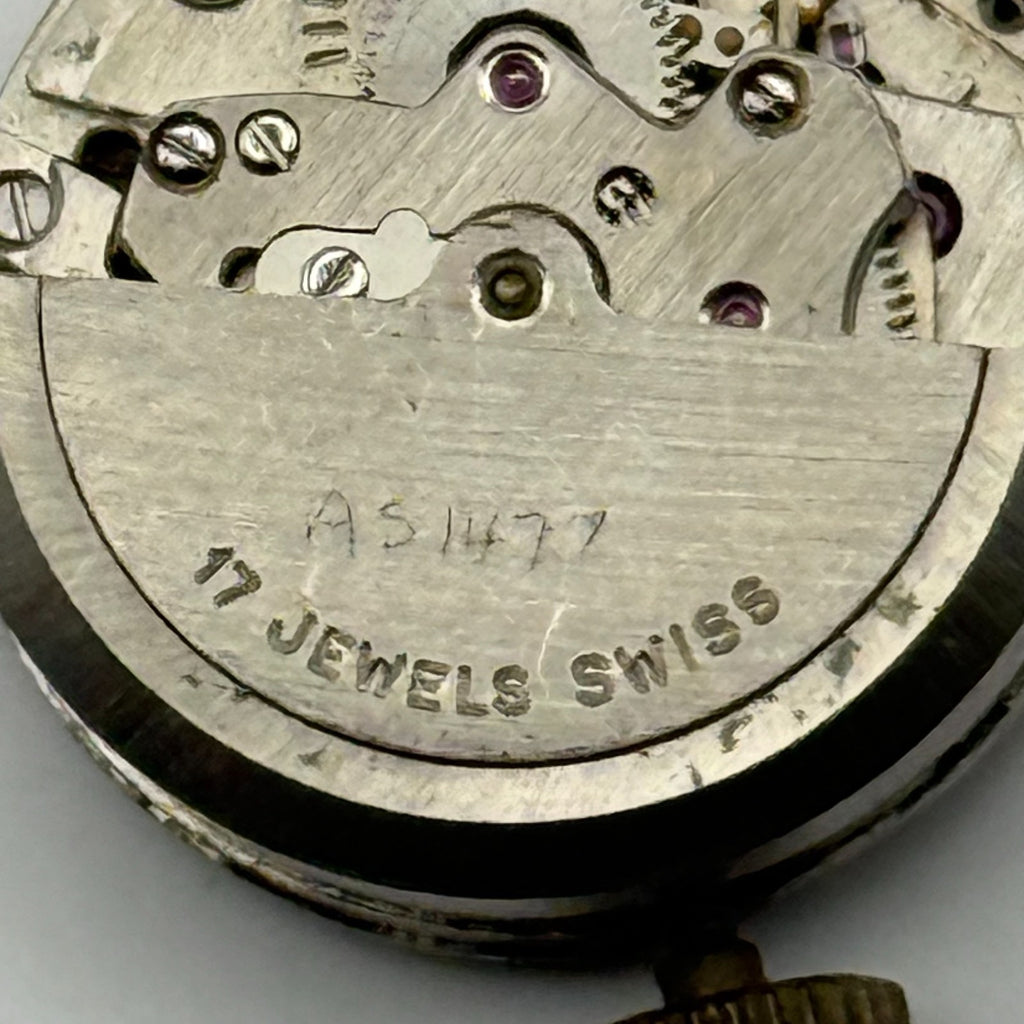 AS 1477 Watch Movement A. Schild MuDu 17J Swiss Automatic Parts Repair 16.3mm