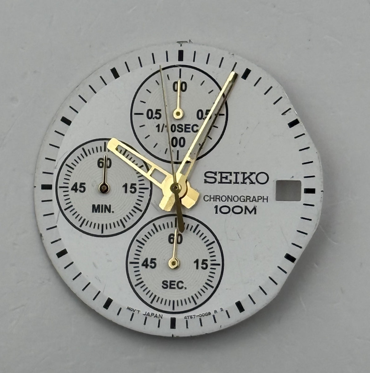 Seiko 4T57-0008 Watch Dial Chronograph 100M Japan Spare Parts Repair 29.4mm