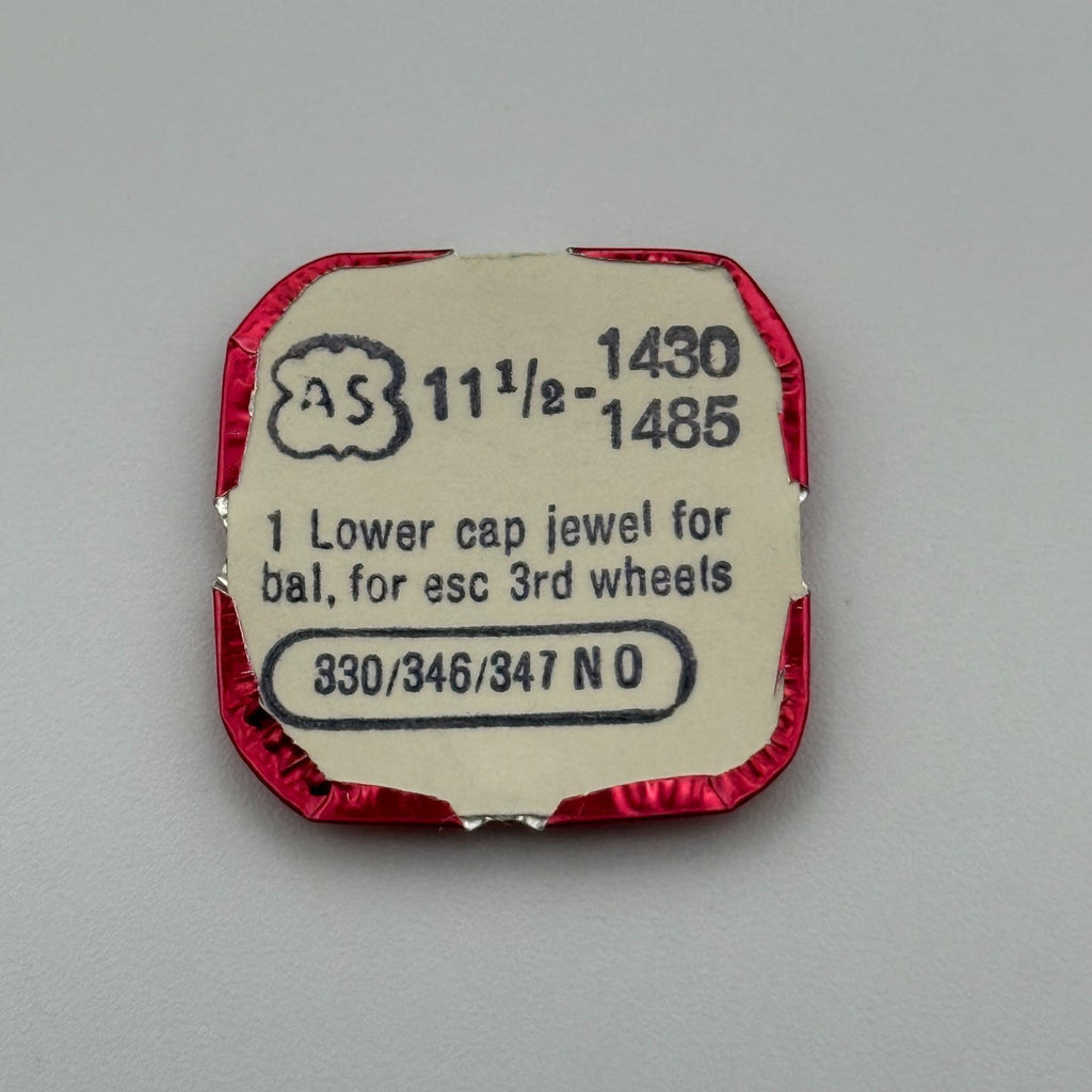 AS 1430 1485 Lower Cap Jewel - 11 1/2 - 330/346/347 - NOS - Watch Parts