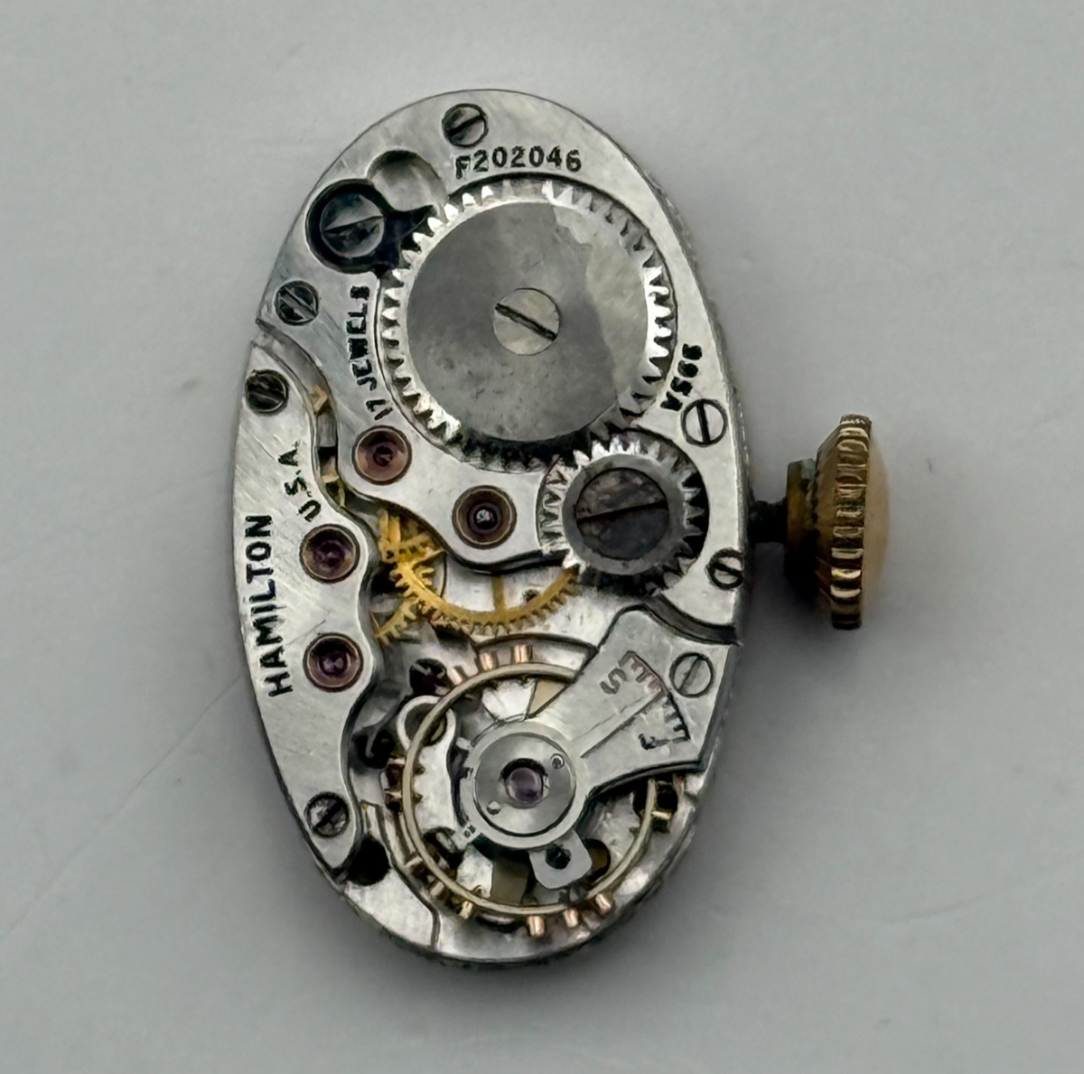 Hamilton 995A Watch Movement 17 Jewels USA Manual Wind Parts Repair 12.6mm
