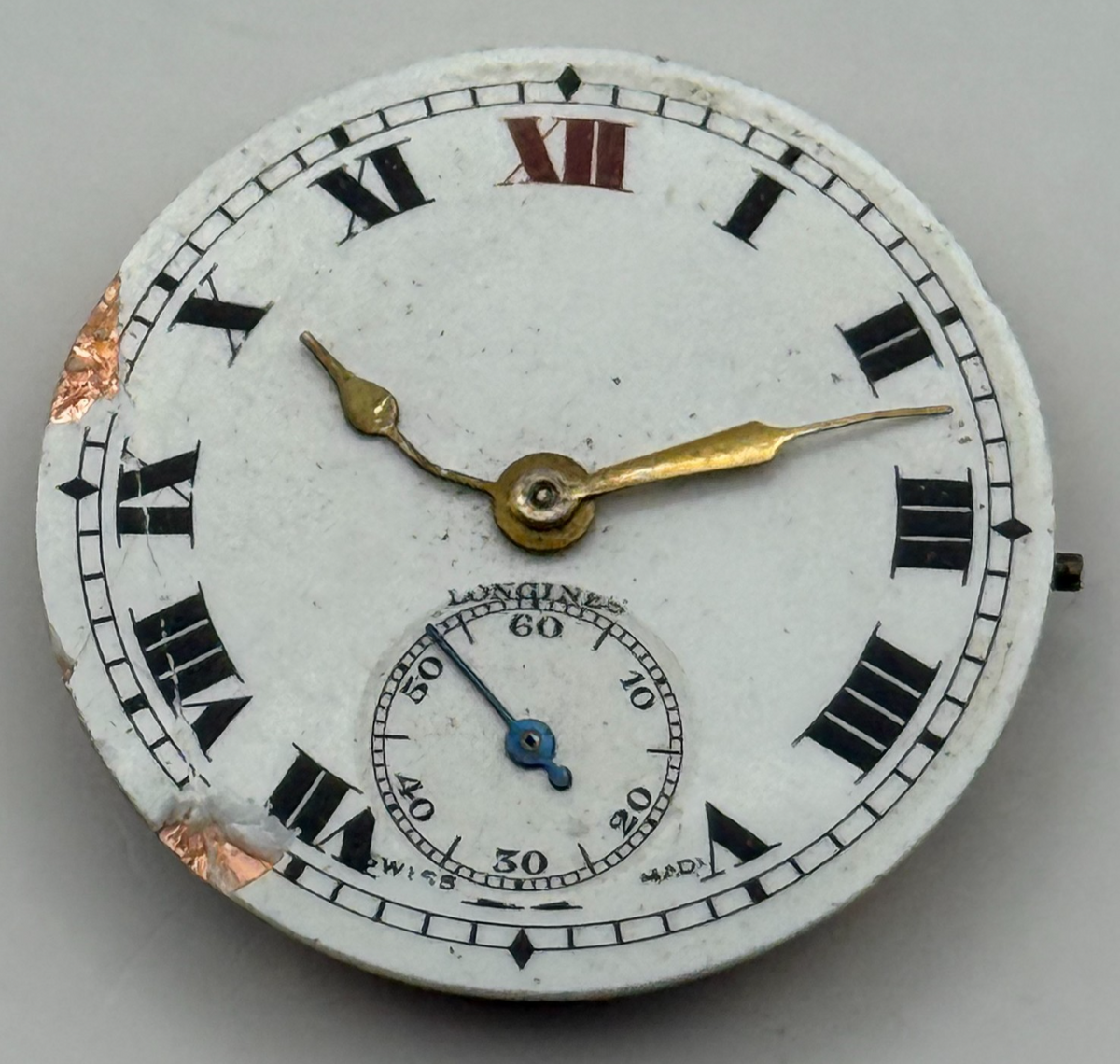 Longines 11.84N Trench Watch Movement - B&Co - For Parts / Repair - 25mm