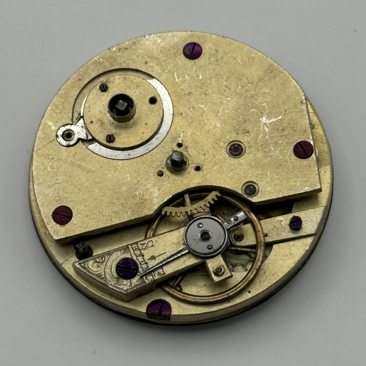Cylinder Escapement Pocket Watch Movement - Unidentified - Parts / Repair 40.3mm
