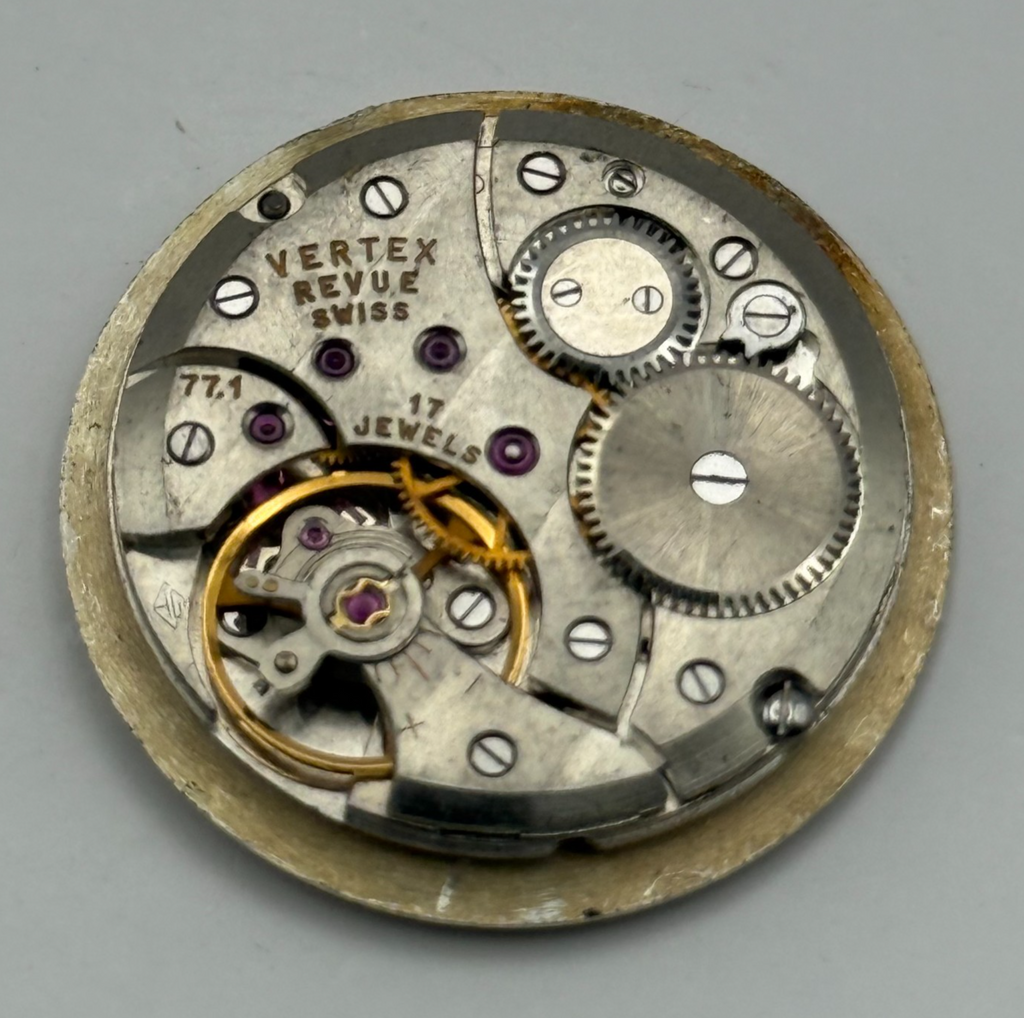 Vertex Revue 77.1 Watch Movement 17 Jewels Swiss Running Manual Wind Parts 26mm