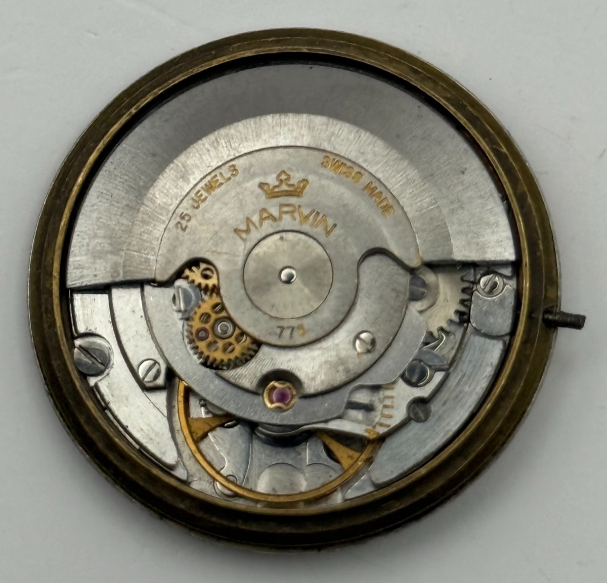 Marvin 776 Watch Movement 25 Jewels Date Automatic Vintage Parts Repair 30.4mm
