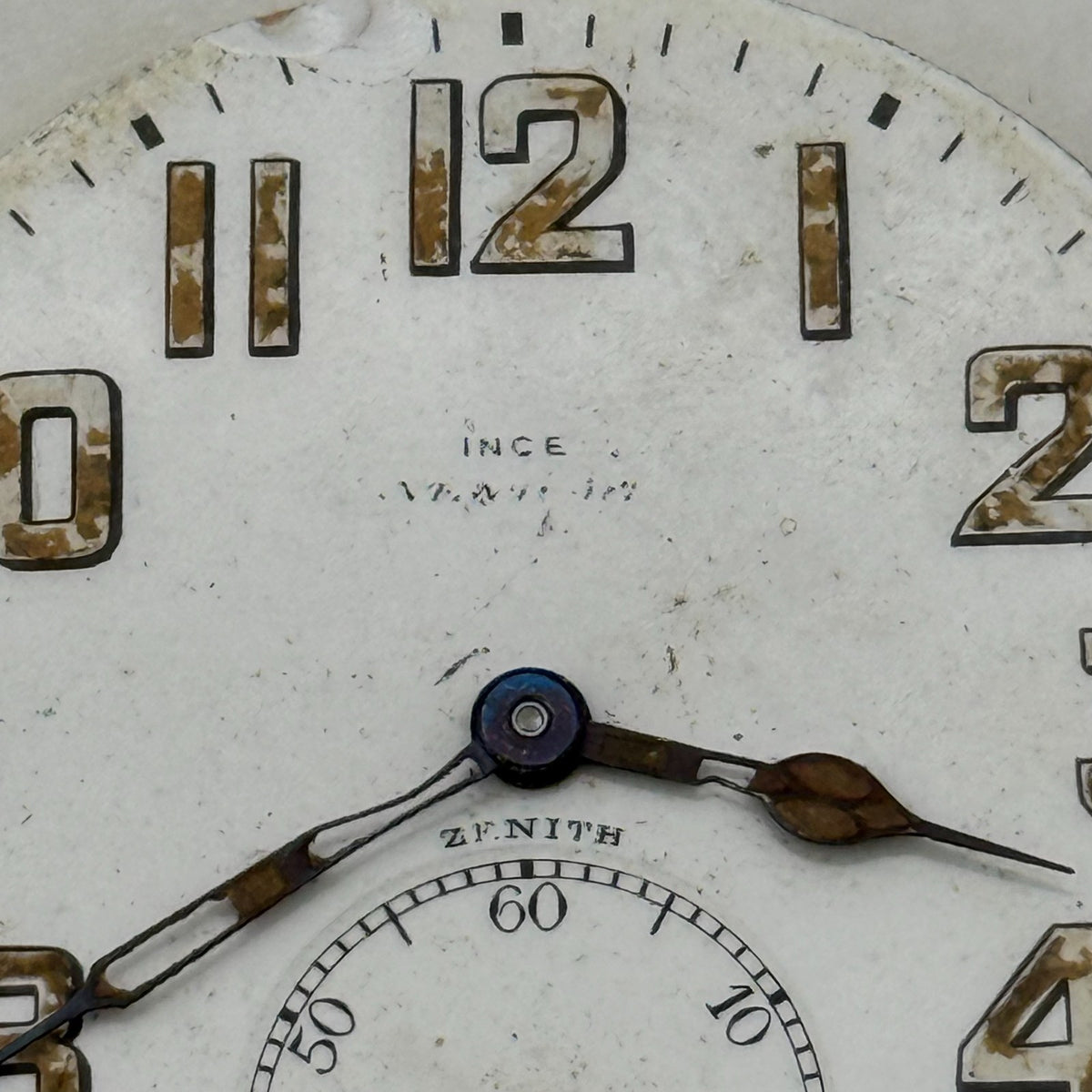 Zenith Pocket Watch Movement Sub Seconds Swiss Vintage Parts Repair 43.7mm