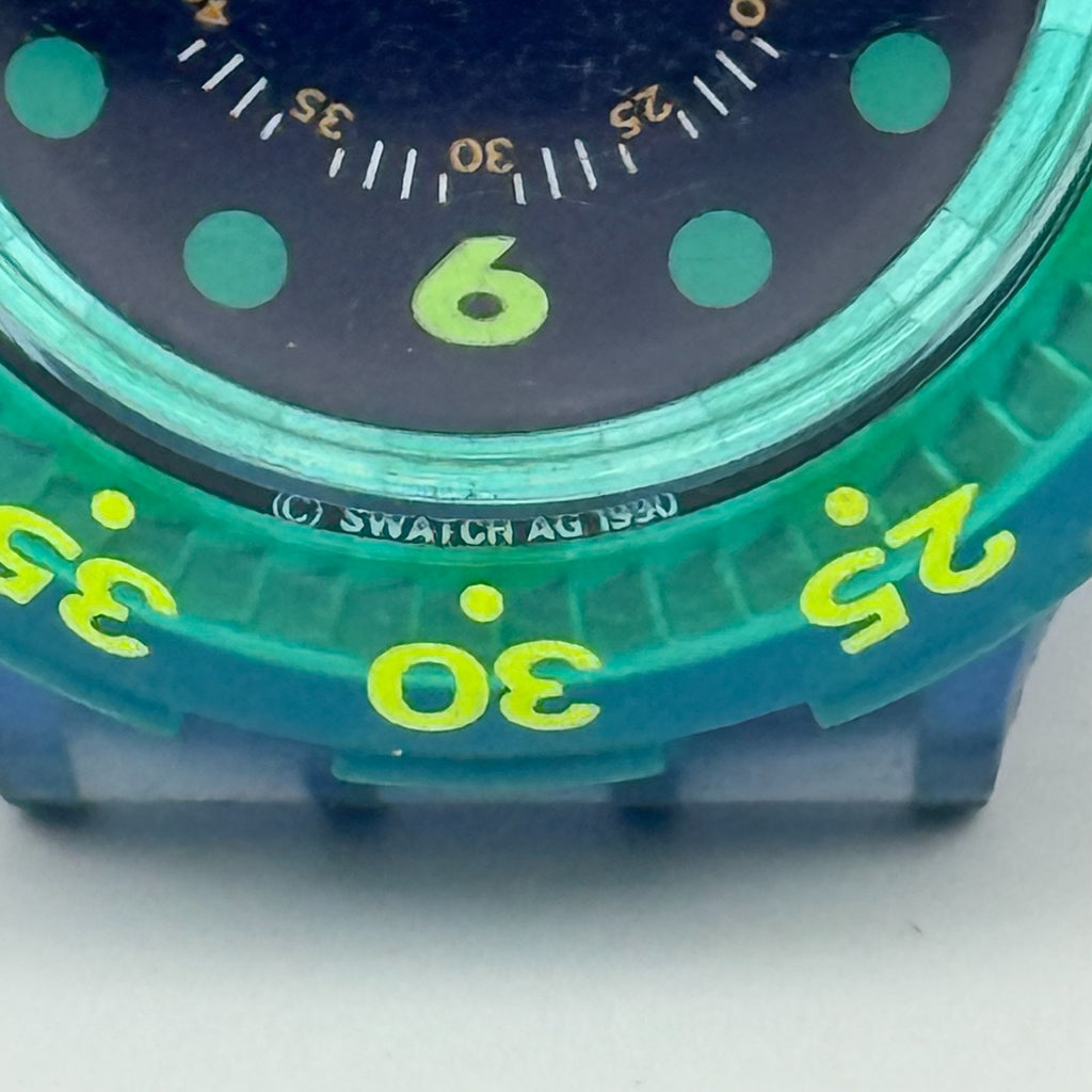Vintage Swatch Scuba 200 Watch SDN100 Blue Moon 1990 ETA Quartz Swiss 40mm Parts