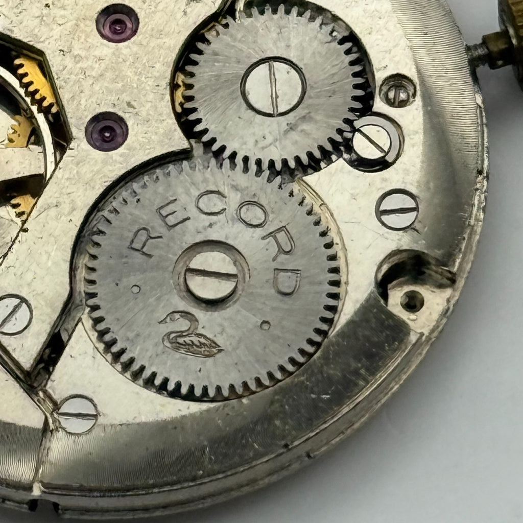 Record 620 Watch Movement - Running - For Parts / Repair - 26.5mm