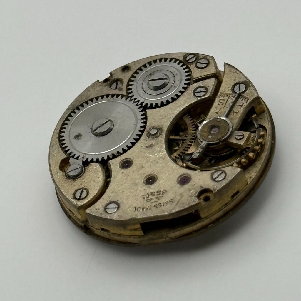Stauffer S S & Co Trench Watch Movement - For Parts / Repair - 24.4mm