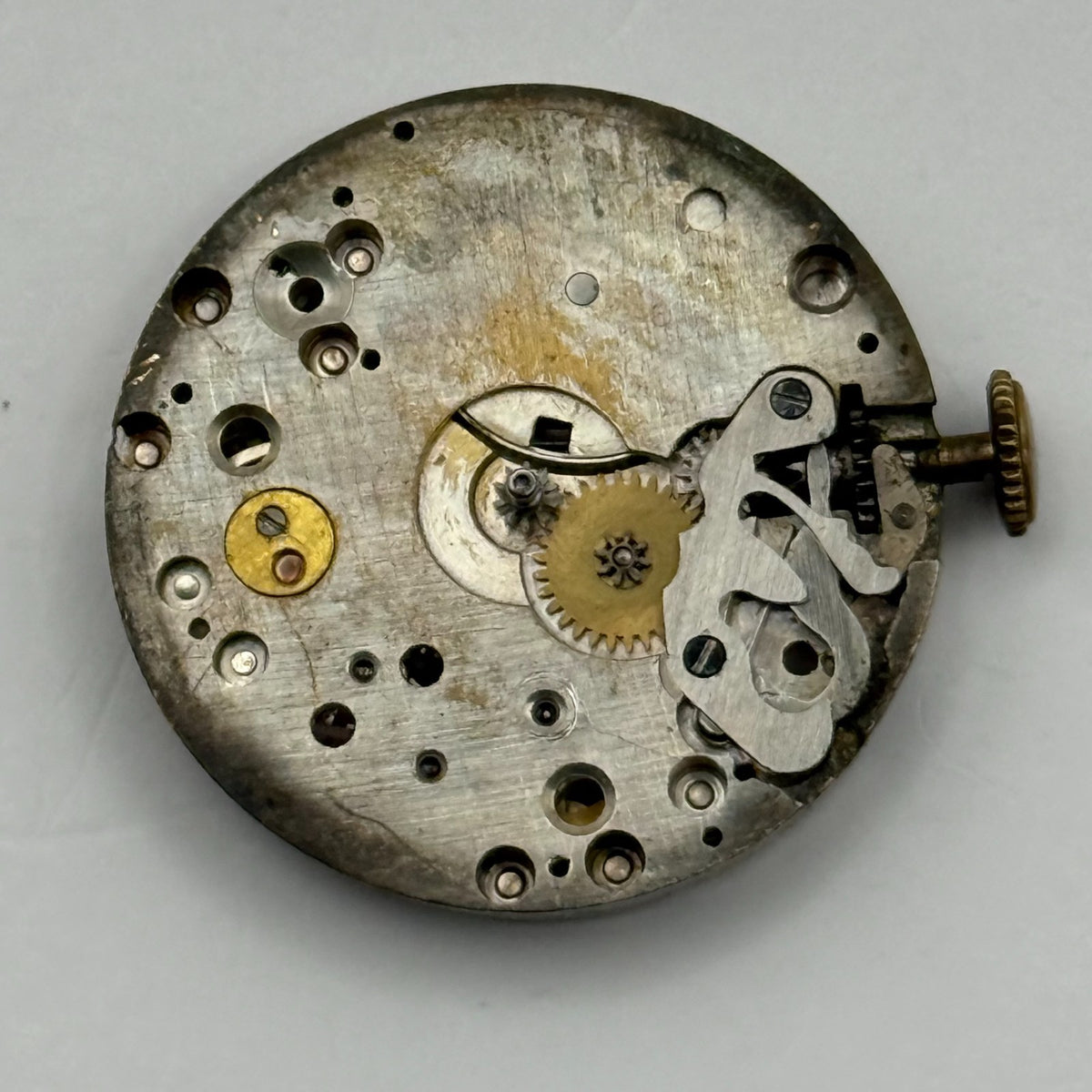 Unidentified Watch Movement 15 Jewels Swiss Manual Wind Parts Repair Spares 26mm