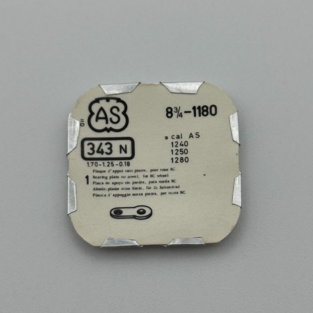 AS 1180 Bearing Plate - 8 3/4 - 343 N - New Old Stock - Watch Parts