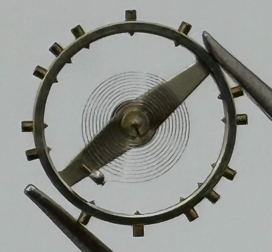 Lanco 1020 Balance Wheel Complete And Spring Progress Watch Movement Parts NOS