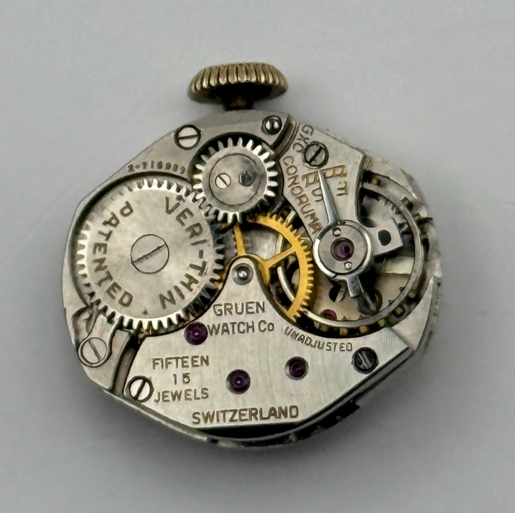 Gruen 211 Watch Movement Veri-Thin 15 Jewels Switzerland Manual Parts 15.3mm