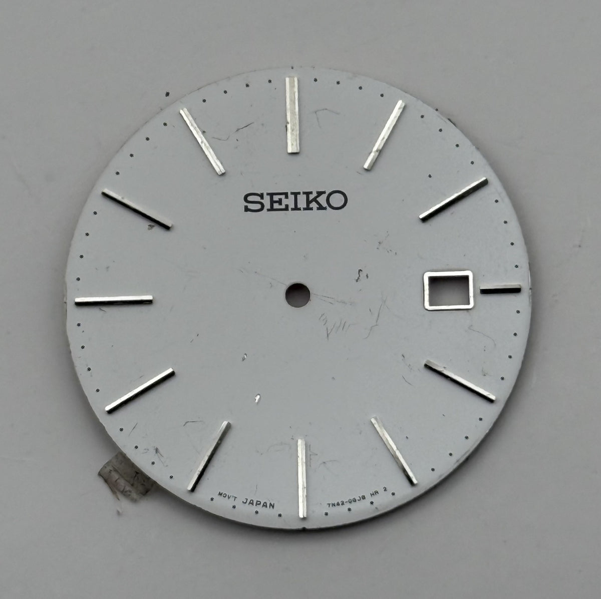 Seiko TN42-0Q38 Watch Dial White Japan Vintage Spare Parts Repair 31.5mm