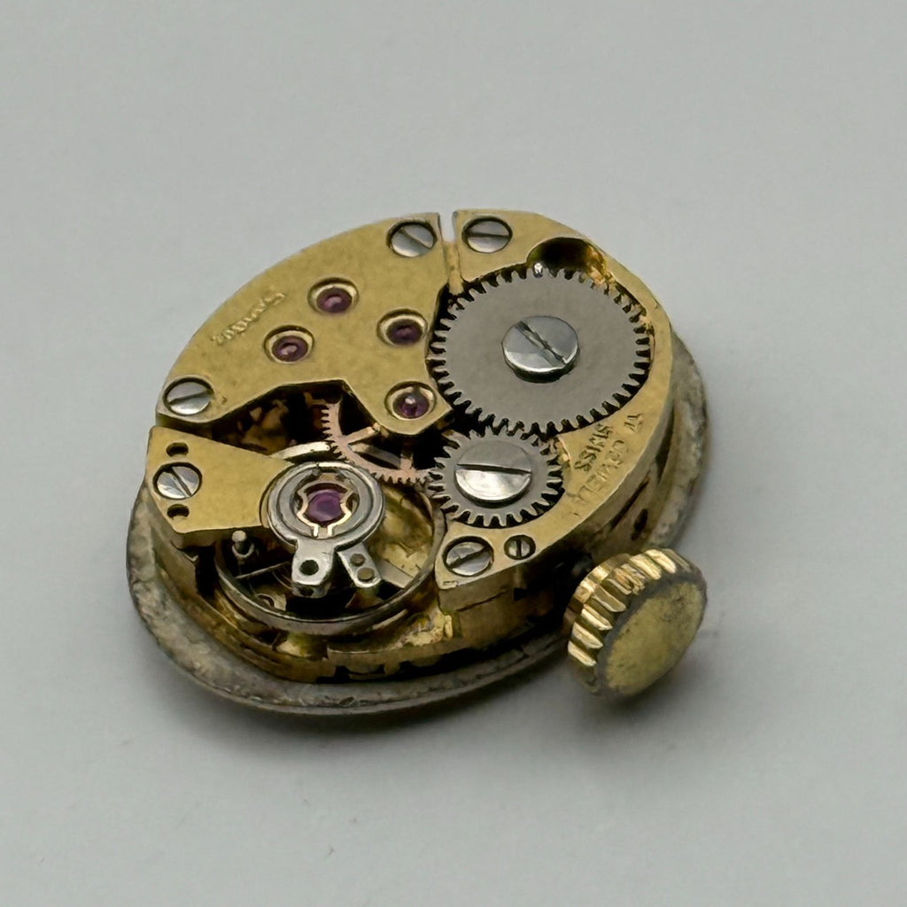 FE 68 E4 Watch Movement Sandoz 17 Jewels Swiss Manual Wind Parts Repair 13.1mm