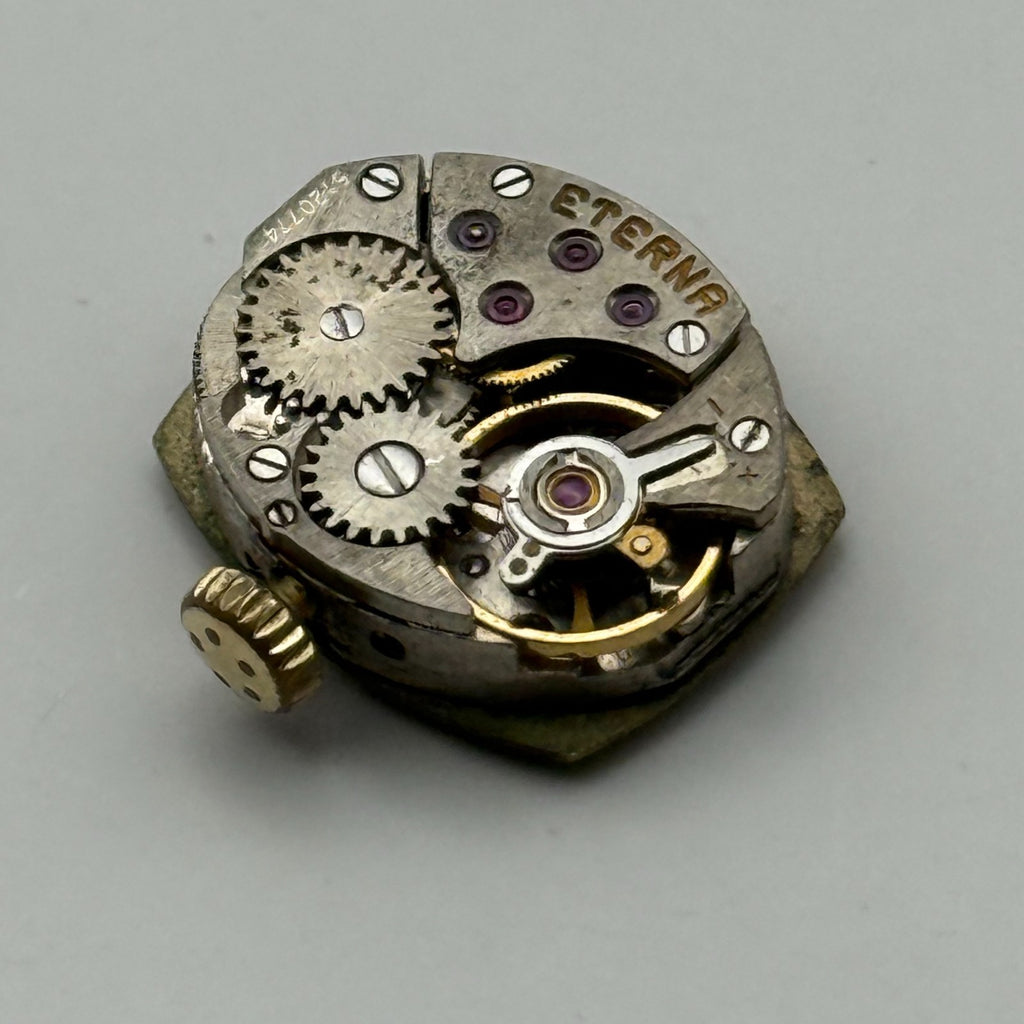 Eterna 1447K Watch Movement + Eterna Crown Ladies Swiss Parts Repair 13mm
