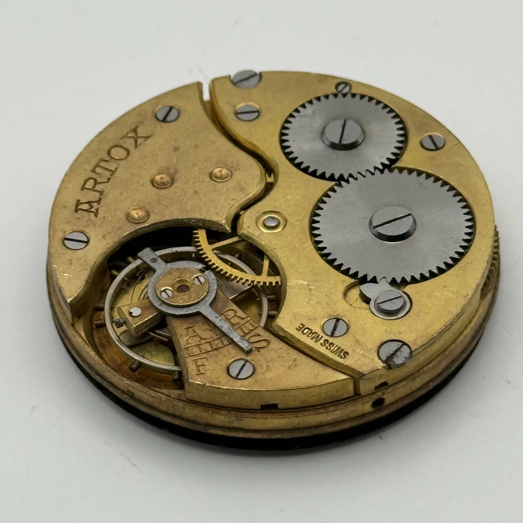 Artox Pocket Watch Movement Hunter Swiss Sub Seconds Vintage Parts Repair 40.2mm