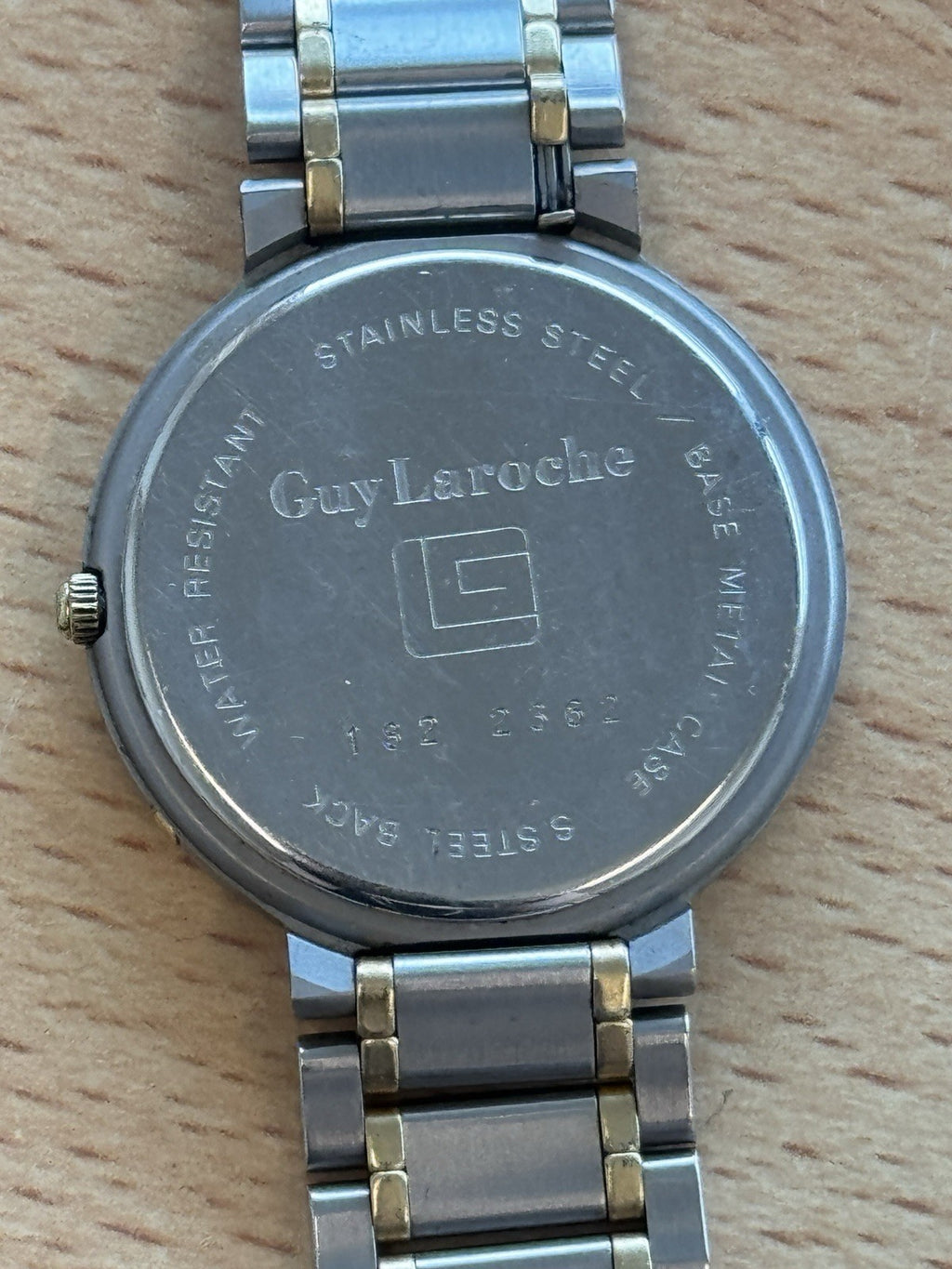 Guy Laroche Two Tone Vintage Watch Swiss Made Roman Numerals Quartz Working 32mm