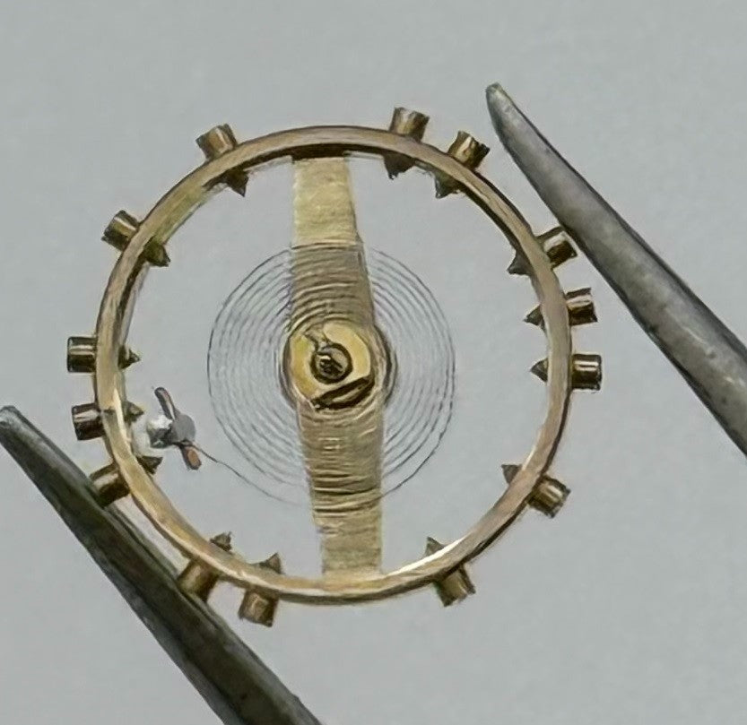 Parrenin 25 Balance Wheel Complete And Spring 5¼’’ 3411 Watch Movement Parts NOS