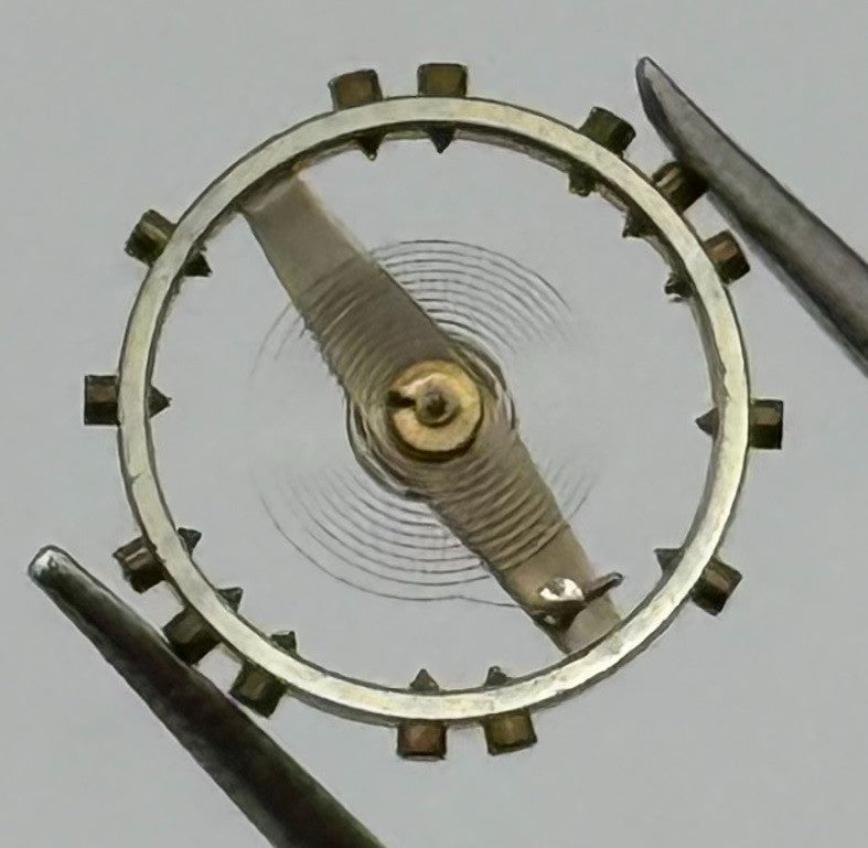 FHF 63 Balance Wheel Complete And Spring Progress Watch Movement Parts NOS