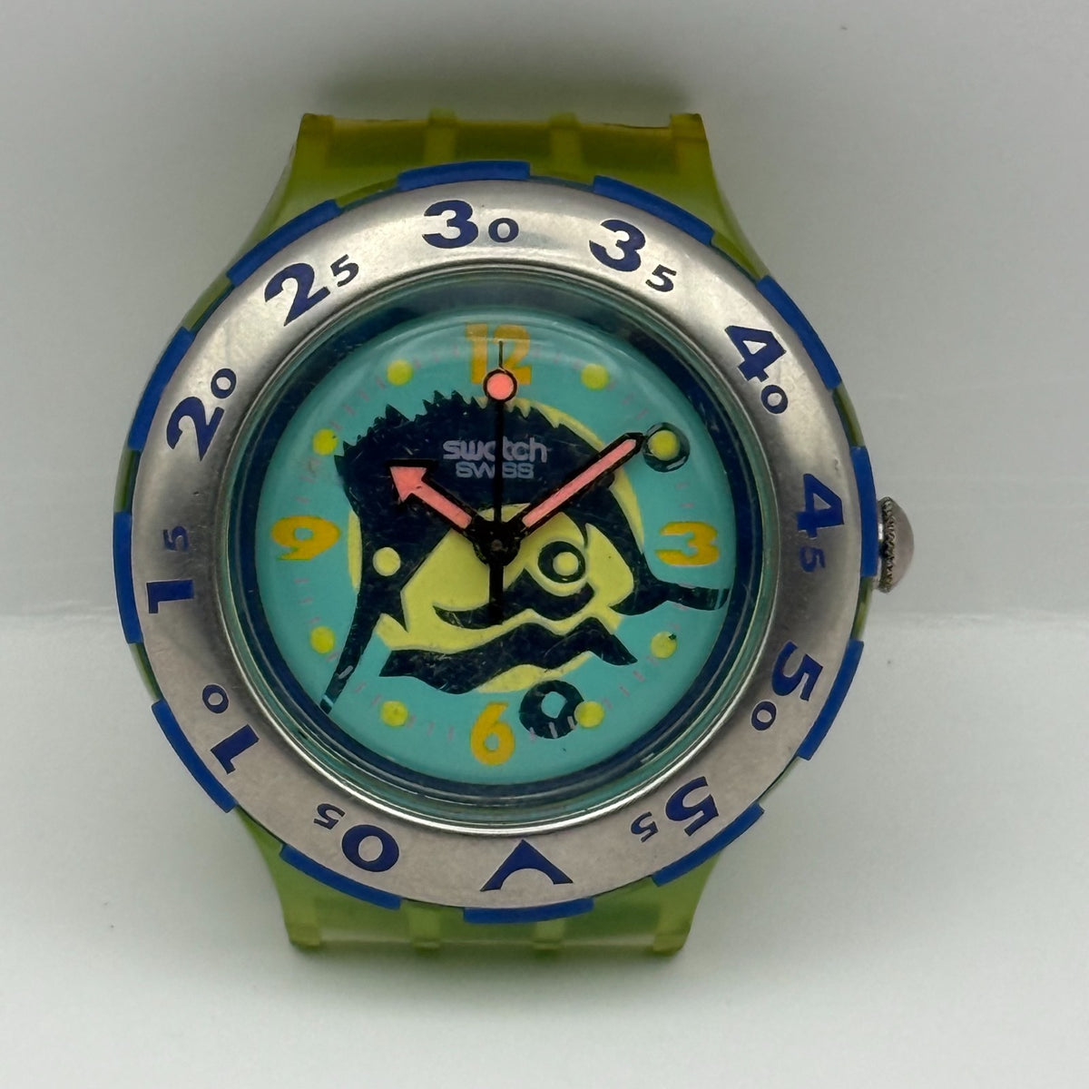 Vintage Swatch Scuba 200 Watch SDG101 Swordfish 1993 ETA Quartz Swiss 40mm Parts