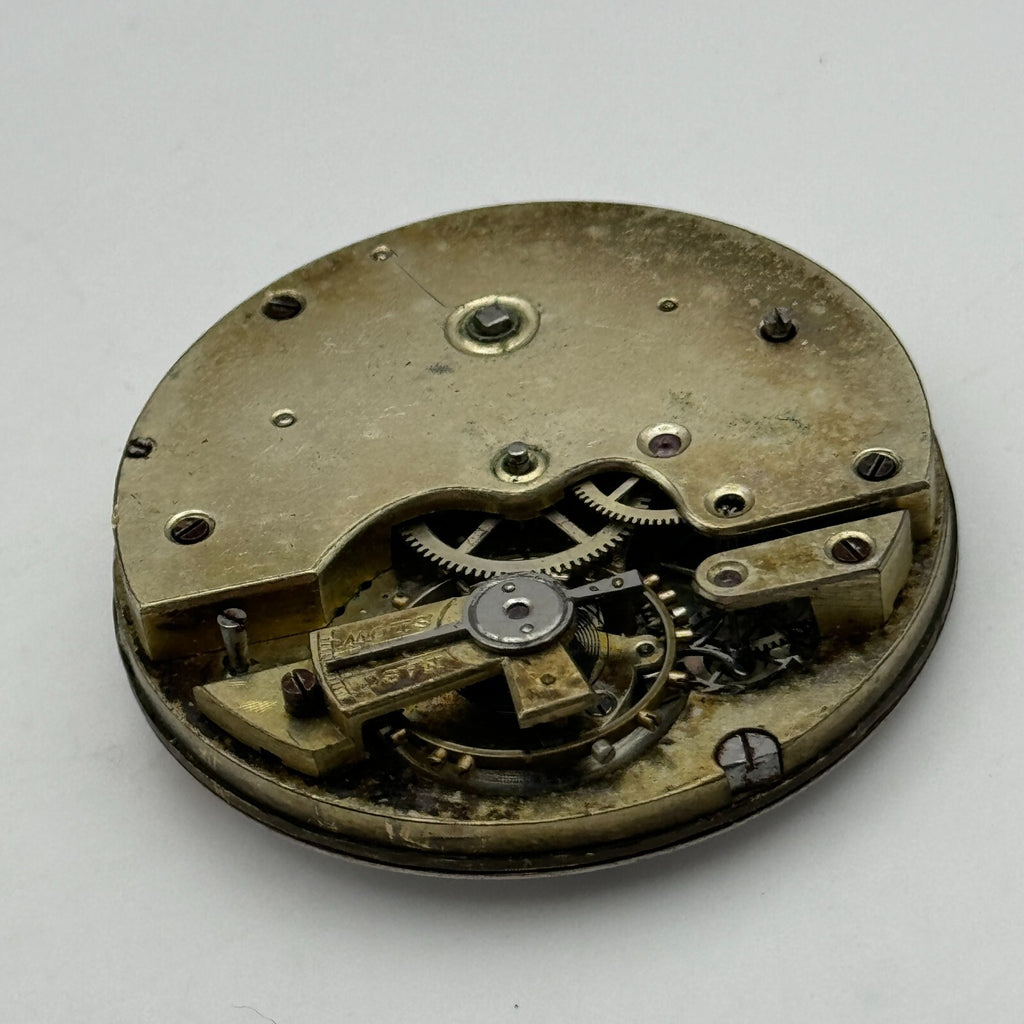 Antique Pocket Watch Movement Key Wound Parts Repair Spares 42.7mm