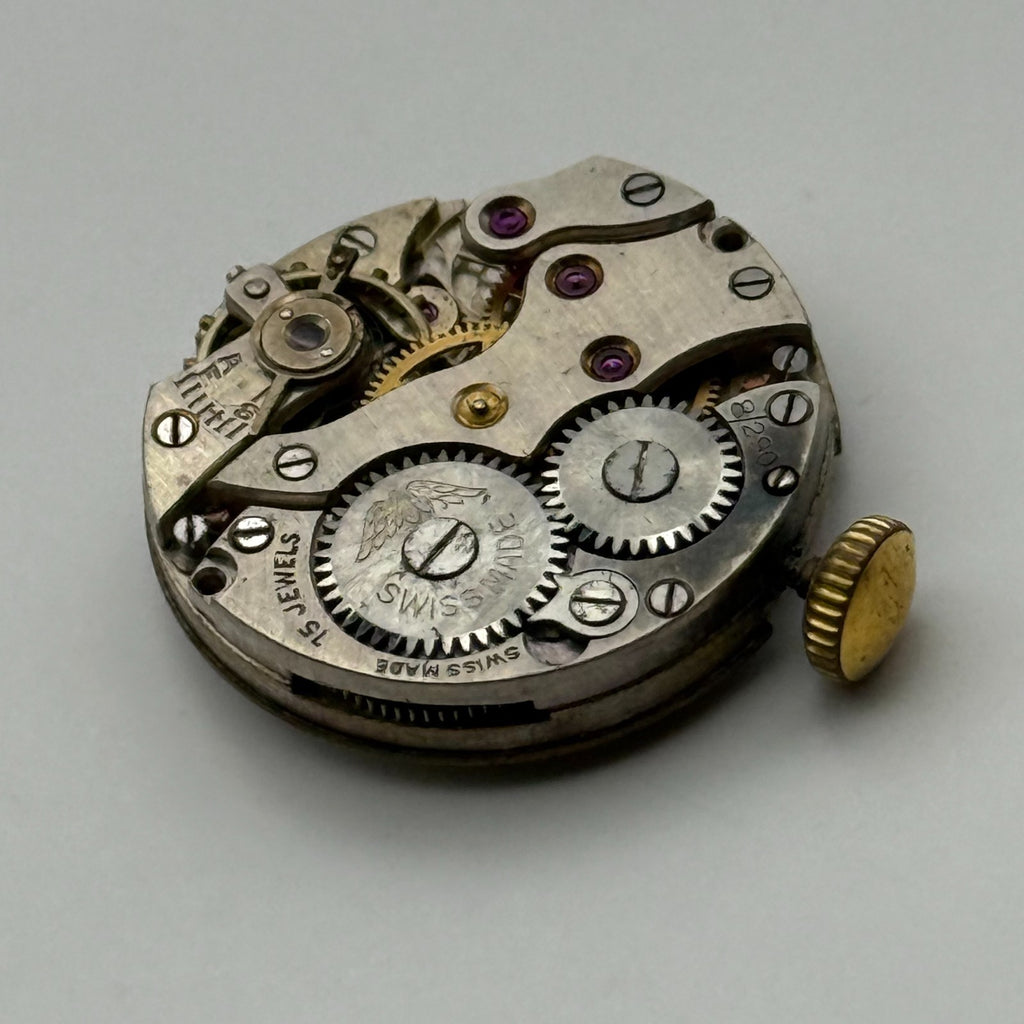 Peseux 60 Watch Movement Rotary 15 Jewels Swiss Manual Wind Parts Repair 18.6mm