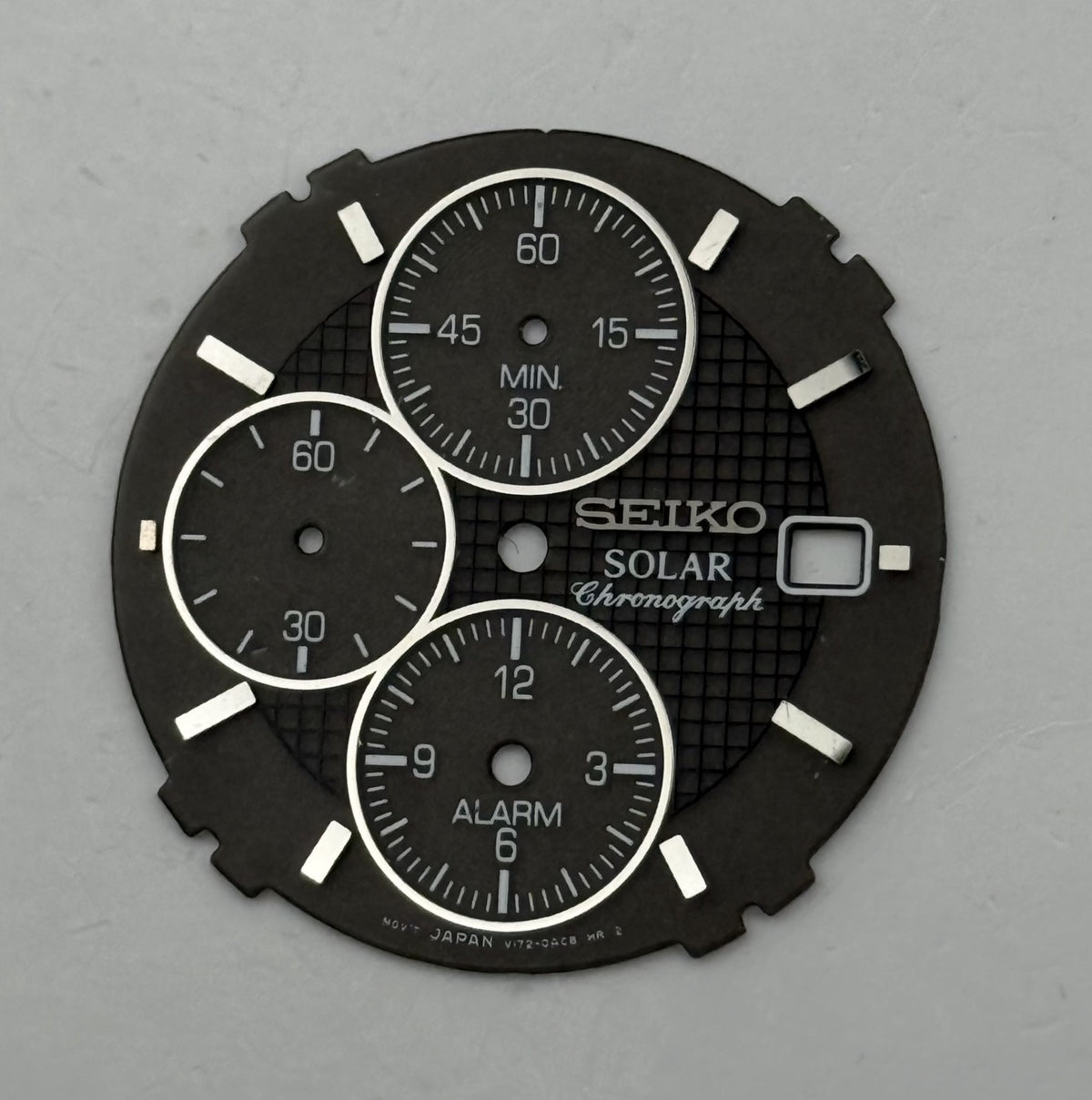 Seiko V172-0AC8 Watch Dial Solar Chronograph Alarm Spare Parts Repair 28.2mm