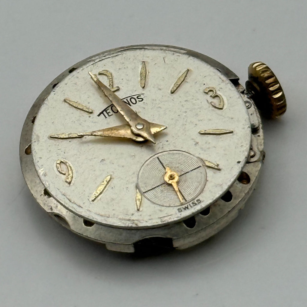 Technos Watch Movement 15 Jewels Swiss Manual Wind Vintage Parts Repair 19.6mm