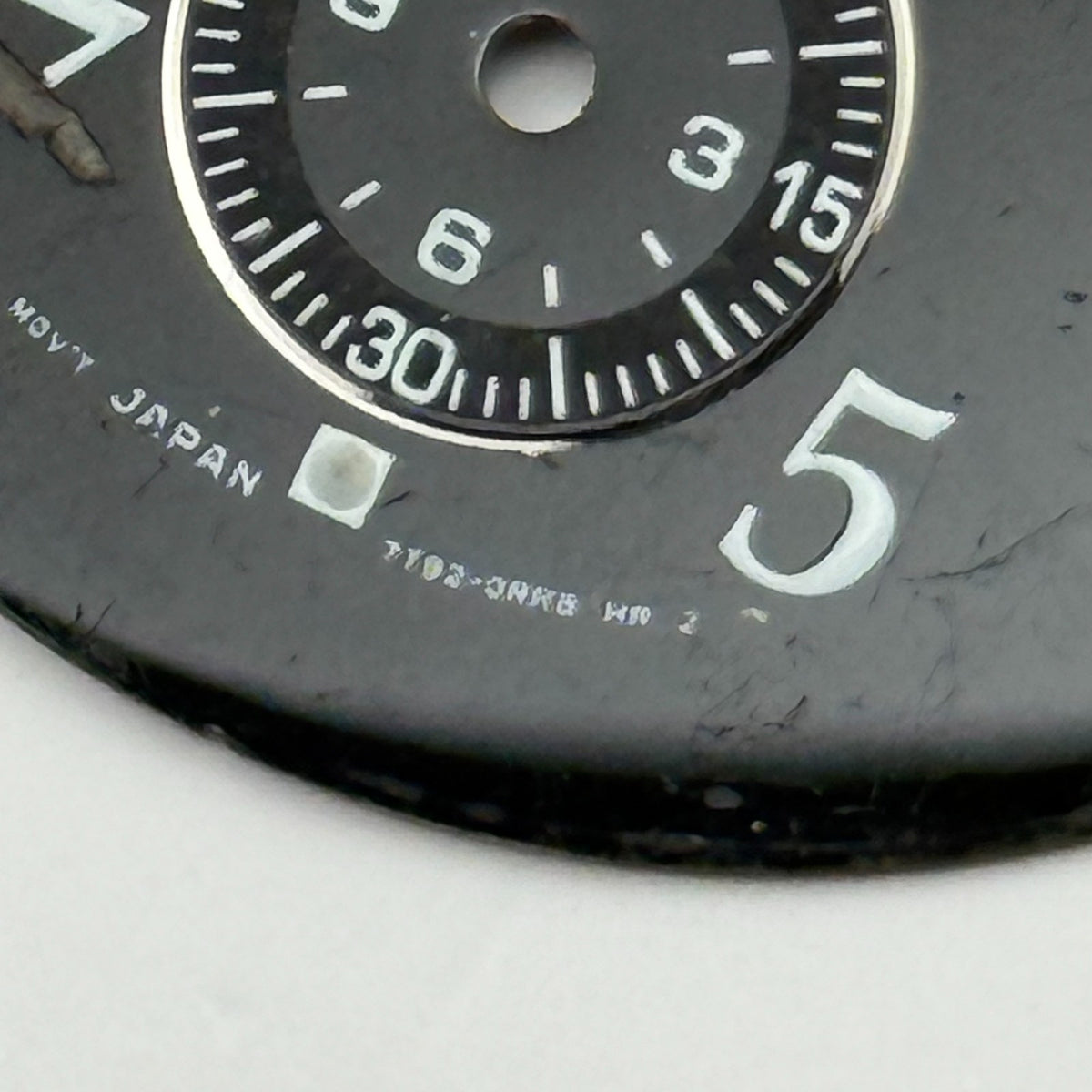 Seiko 7T92-0AR8 Watch Dial Chronograph 100M Black Spare Parts Repair 32.9mm