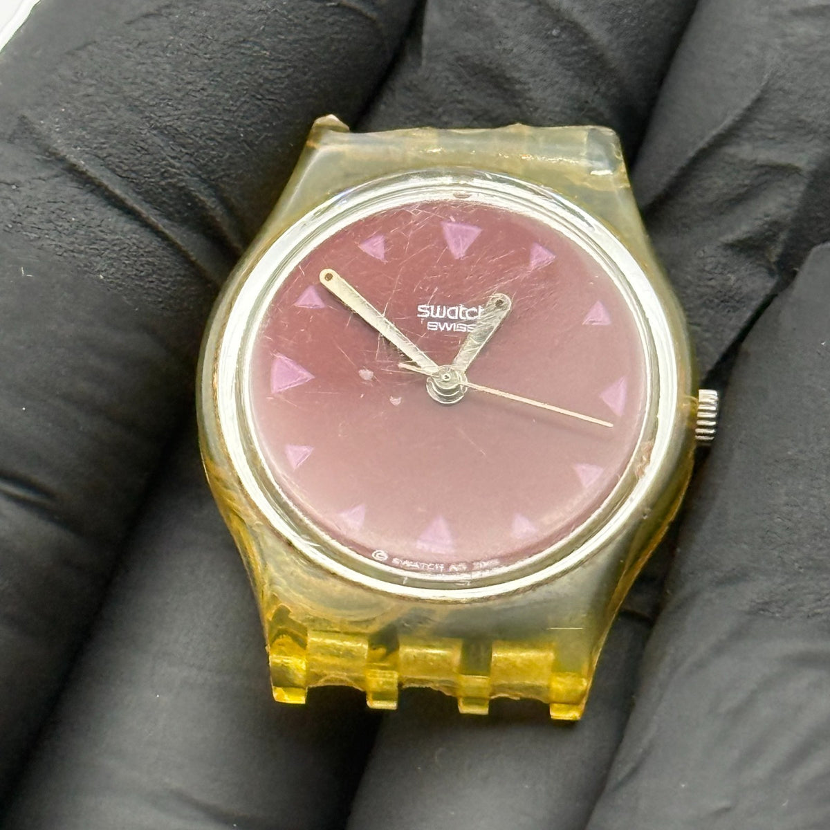Vintage Swatch Vida Watch Burgundy Red 2003 ETA Quartz Swiss 25mm Parts Repair