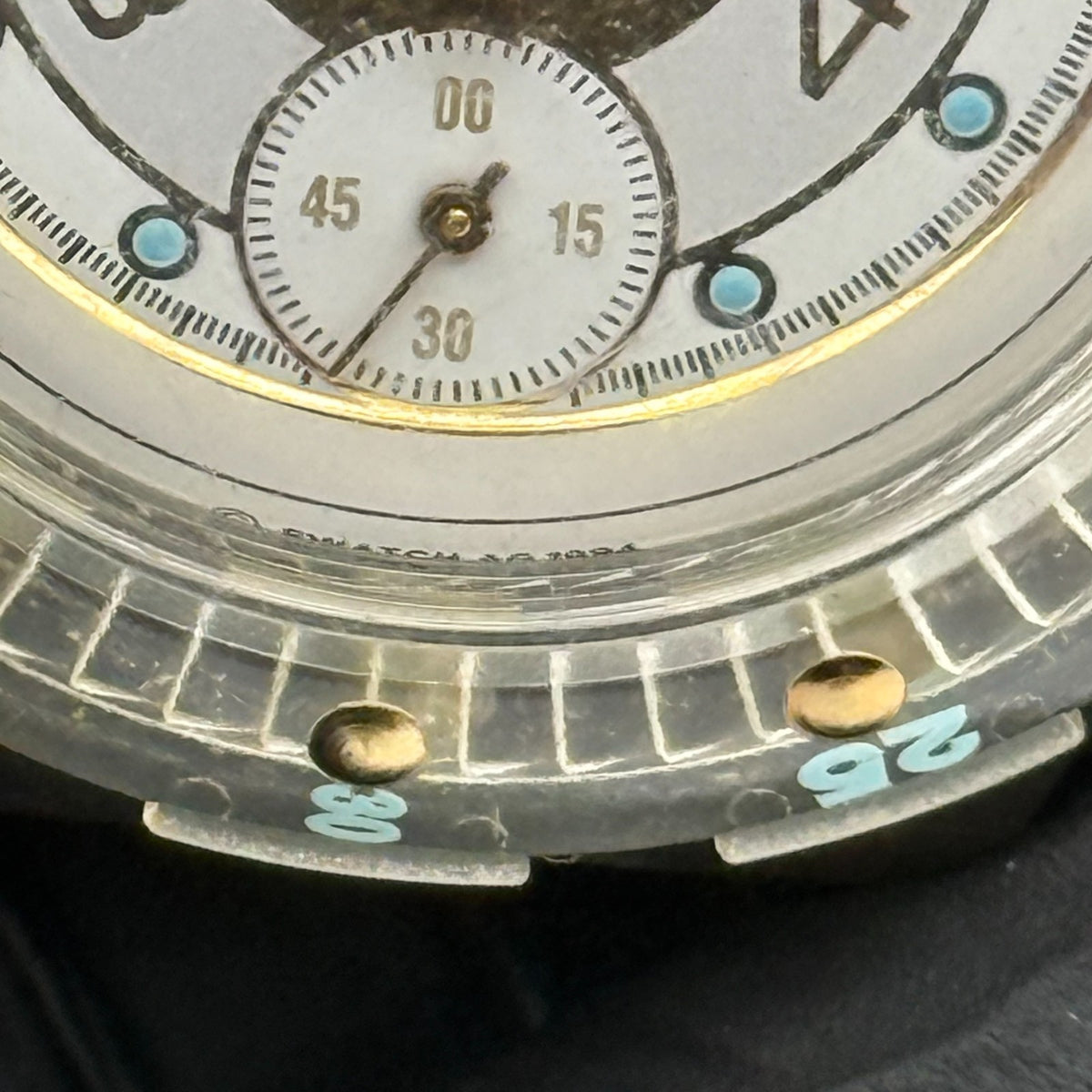 Vintage Swatch Aqua Chrono Watch SEM100 Golden Rivet 1995 ETA Quartz 40mm Parts