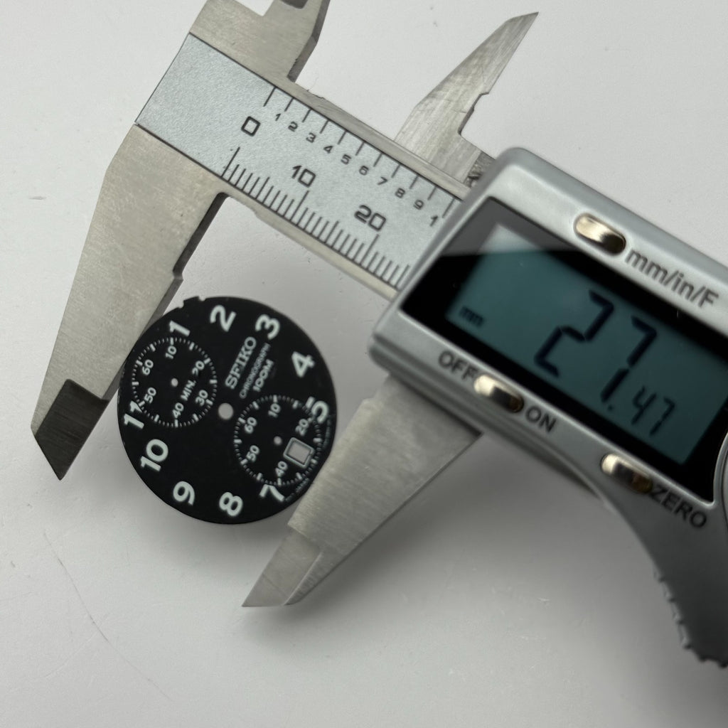 Seiko 7T94-0BR0 Watch Chronograph 100M Black Dial Spare Parts Repair 27.4mm