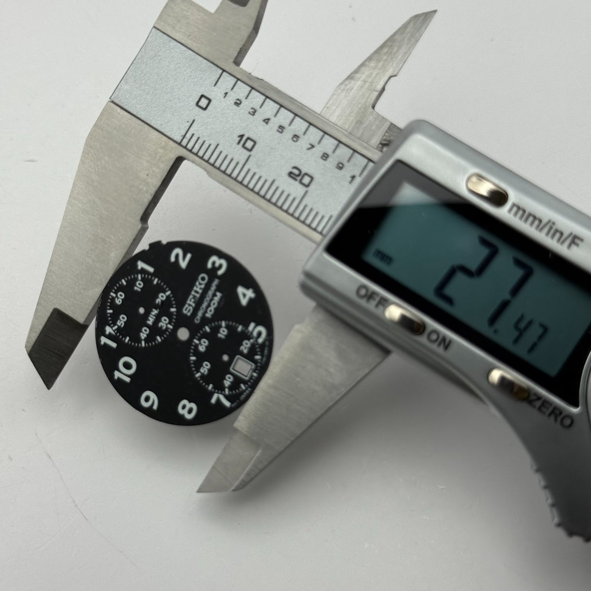 Seiko 7T94-0BR0 Watch Chronograph 100M Black Dial Spare Parts Repair 27.4mm