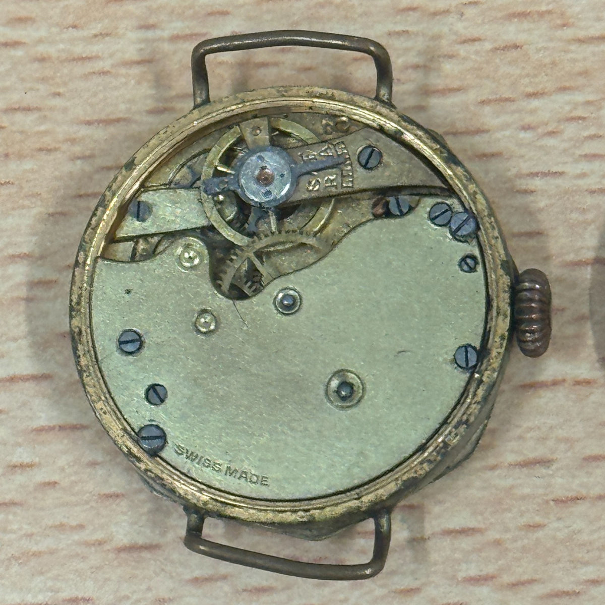 Enamel Bezel Trench Style Watch - Antique ? - Unusual Swiss - Spares/Repairs