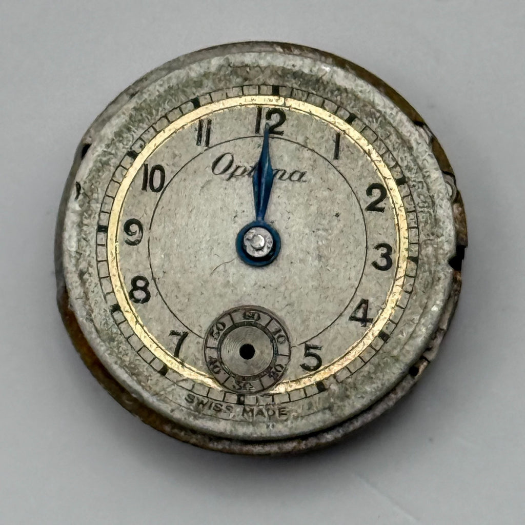 Optima Watch Movement 15 Jewels Swiss Subseconds Manual Wind Parts Repair 19.6mm