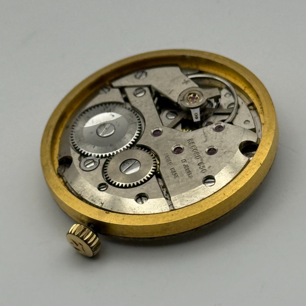 Record 650 Watch Movement - De Luxe 17 Jewels - For Parts / Repair - 29.7mm