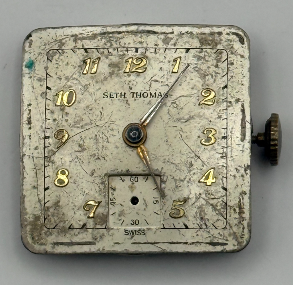 Seth Thomas 001 Watch Movement D247 Running RARE Manual Wind Parts 23.6mm