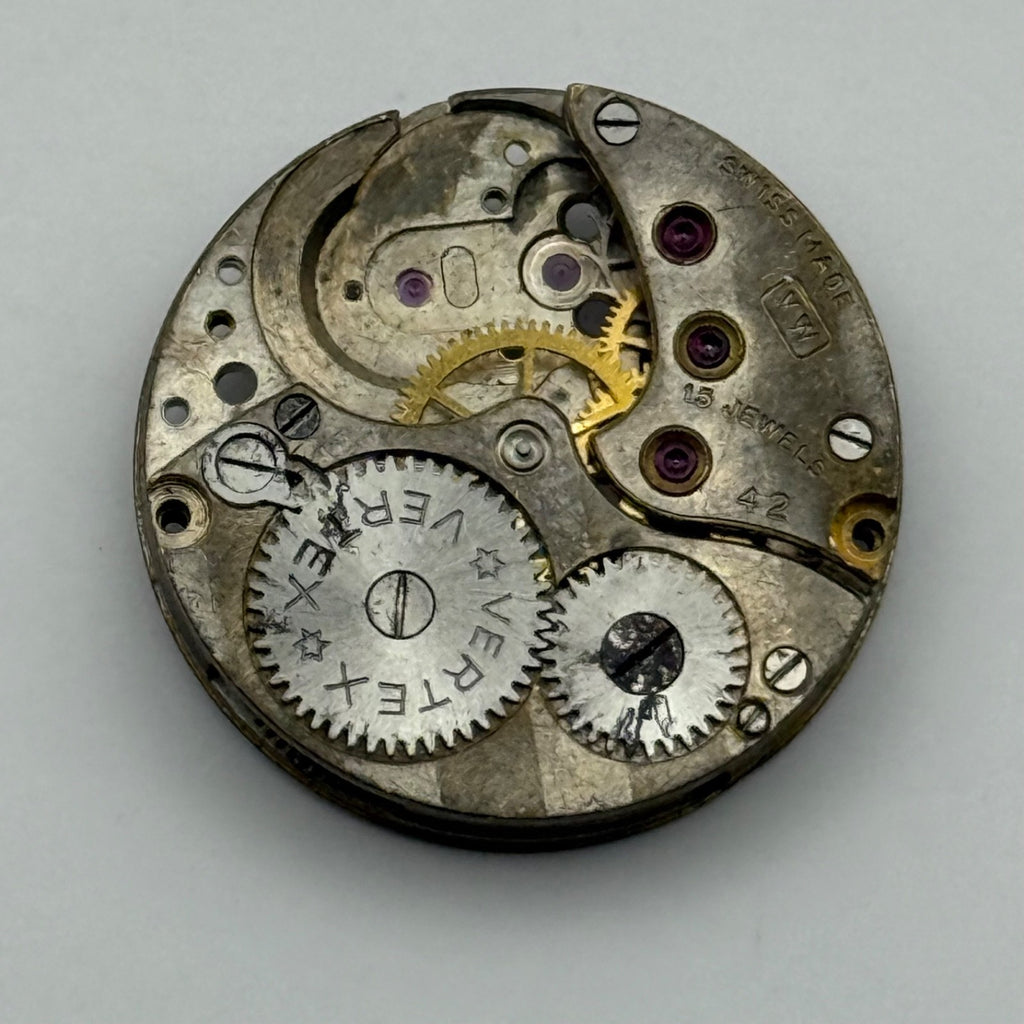 Vertex Revue 42 Watch Movement - For Parts / Repair - 19.6mm