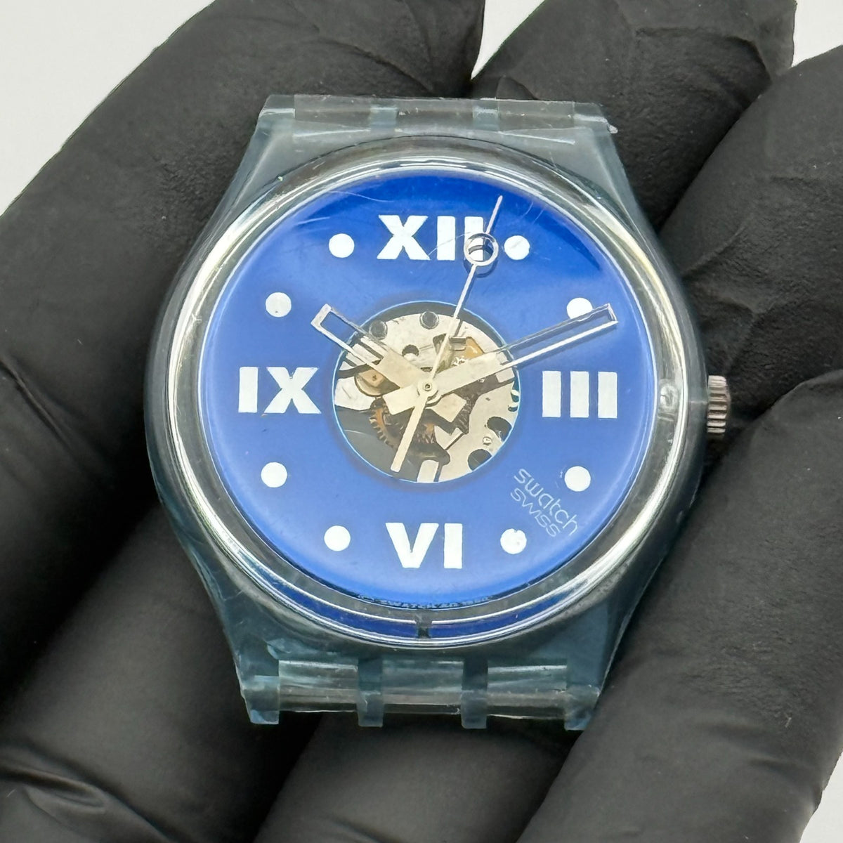 Vintage Swatch Gent Flex Watch GN110 Saphire Shade 1990 ETA Quartz 35mm Parts 