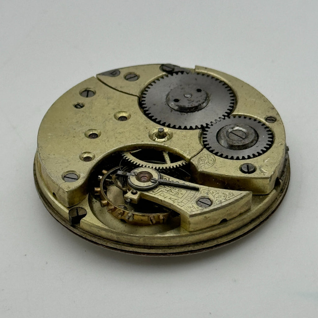 Open Face Cyrus GT Antique Pocket Watch Movement - For Parts / Repair - 40.9mm