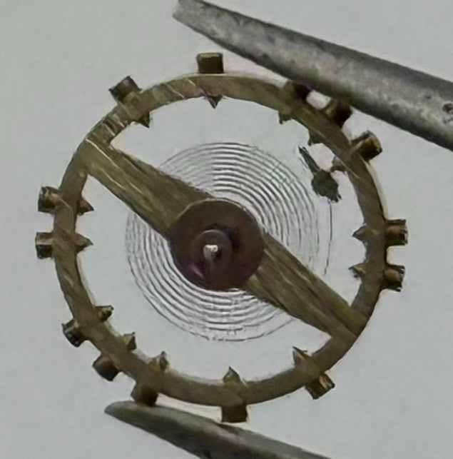 FHF 159 Balance Wheel Complete And Spring 3-10’’’ 190 M Watch Movement Parts NOS